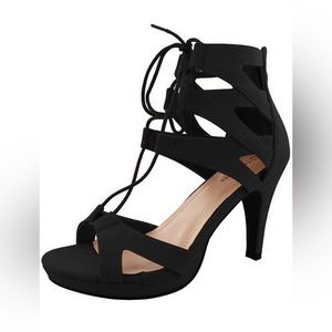 TOP Moda Black Gladiator Heels 8.5